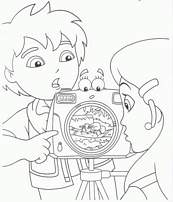 coloriage diego et son appareil photo